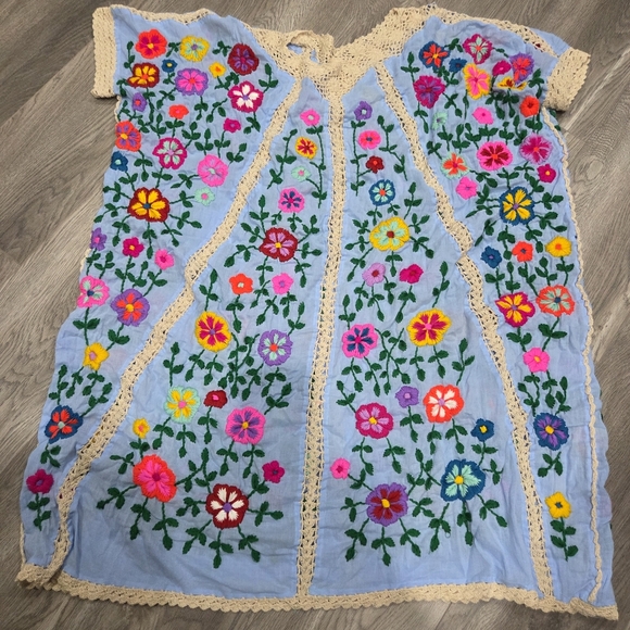 Momo for Free People Embroidered‎ Kaftan / Top - Picture 7 of 8